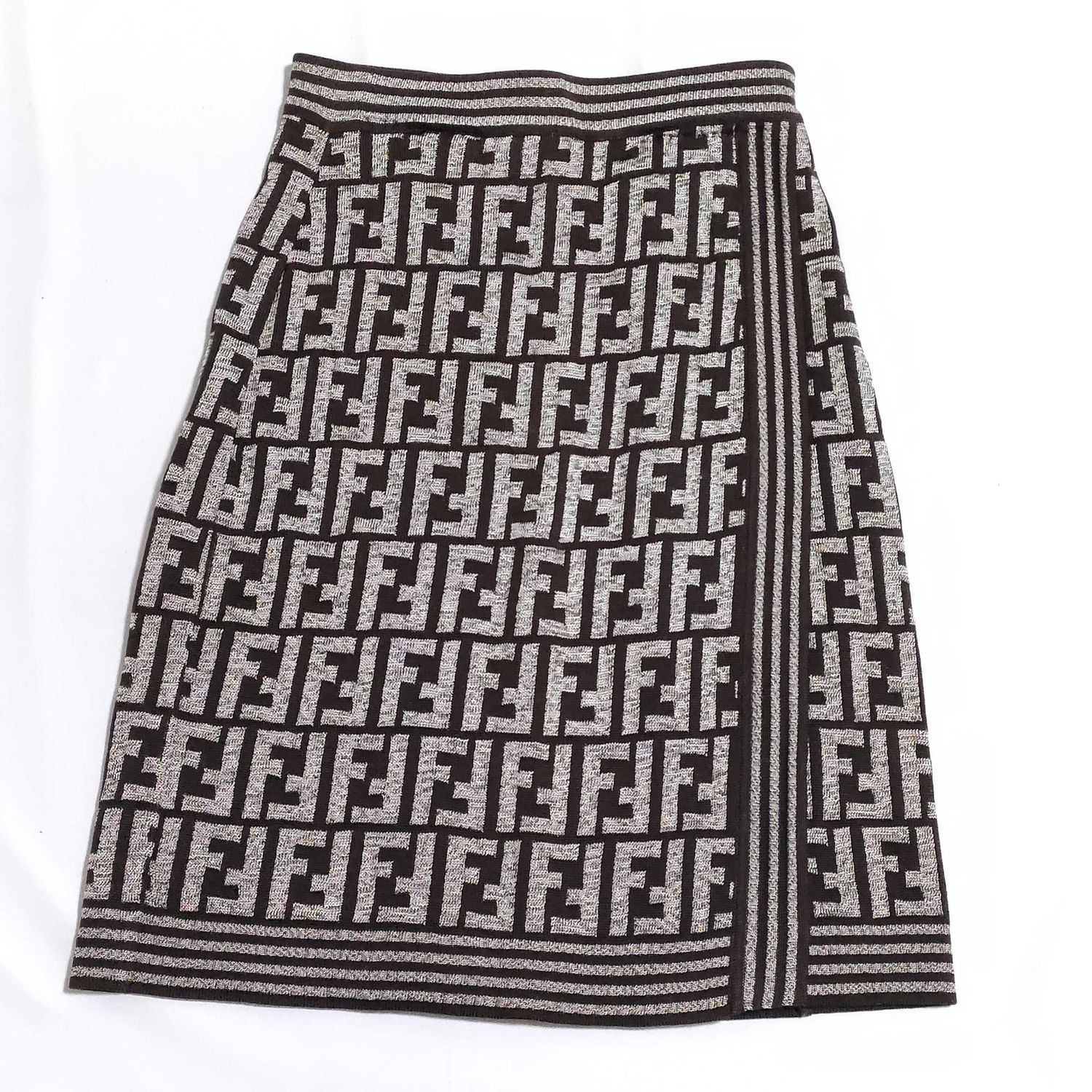 美品【FENDI/フェンディ】ズッカ柄 ニットスカート - メルカリ